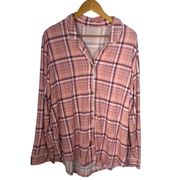 Posh Peanut Other - Posh Peanut Button Down Plaid Sleep Shirt Size 2X